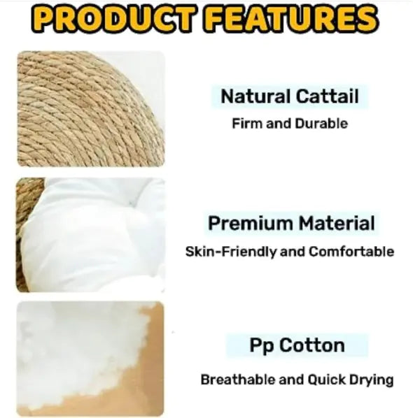 Woven Cat Bed With Soft Cushion