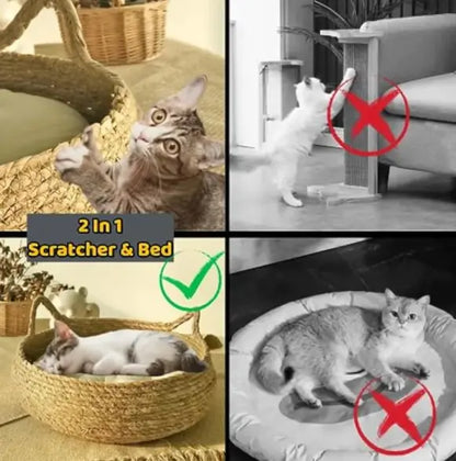 Woven Cat Bed With Soft Cushion